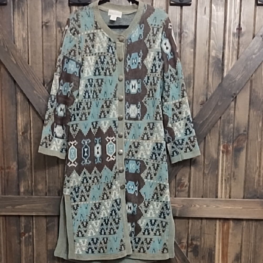 Coldwater Creek Long Duster Cardigan Petite M